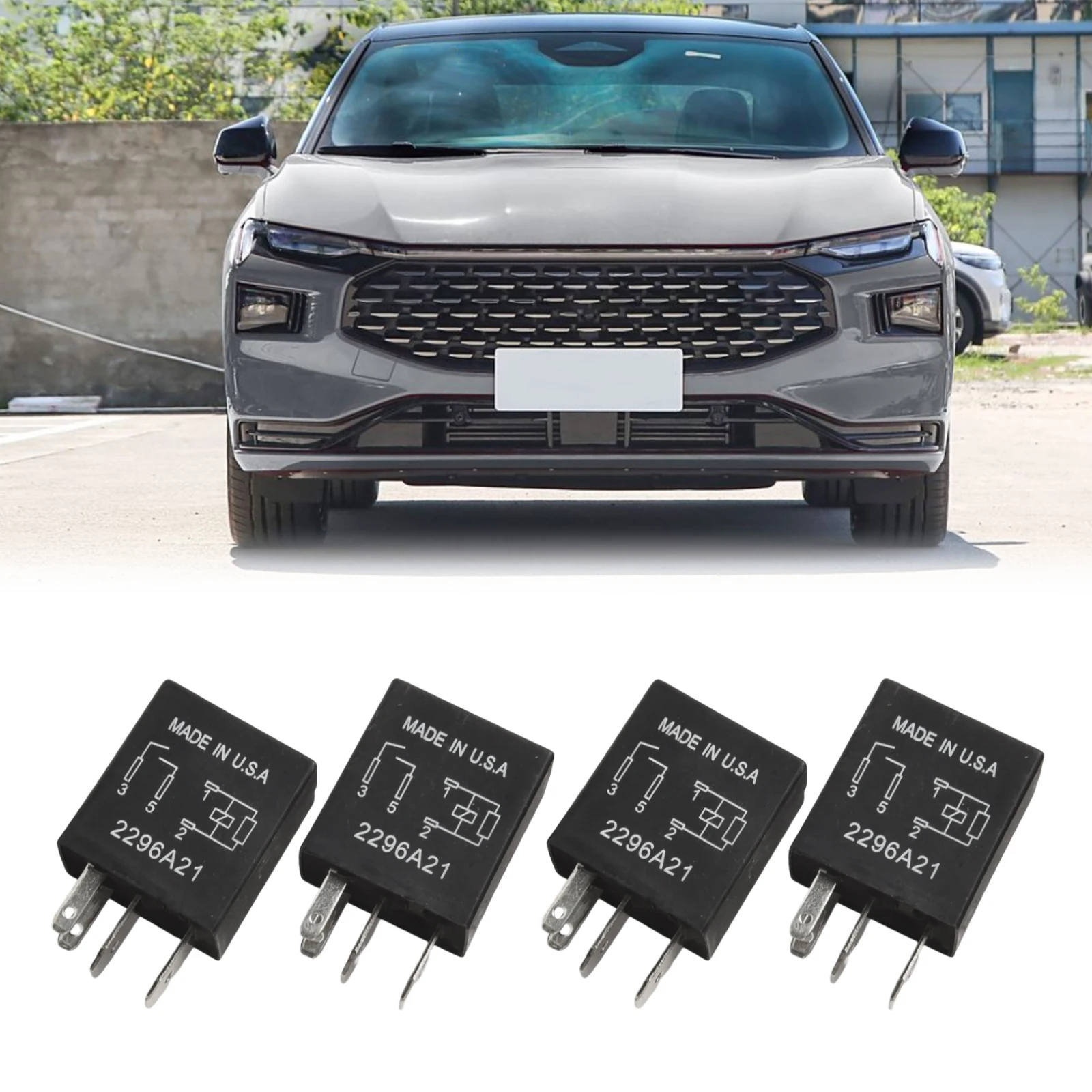 Four Reliable Automotive Power Relays in One Package Operating on a Voltage Level of Twelve Volts DC Suitable for Select Models