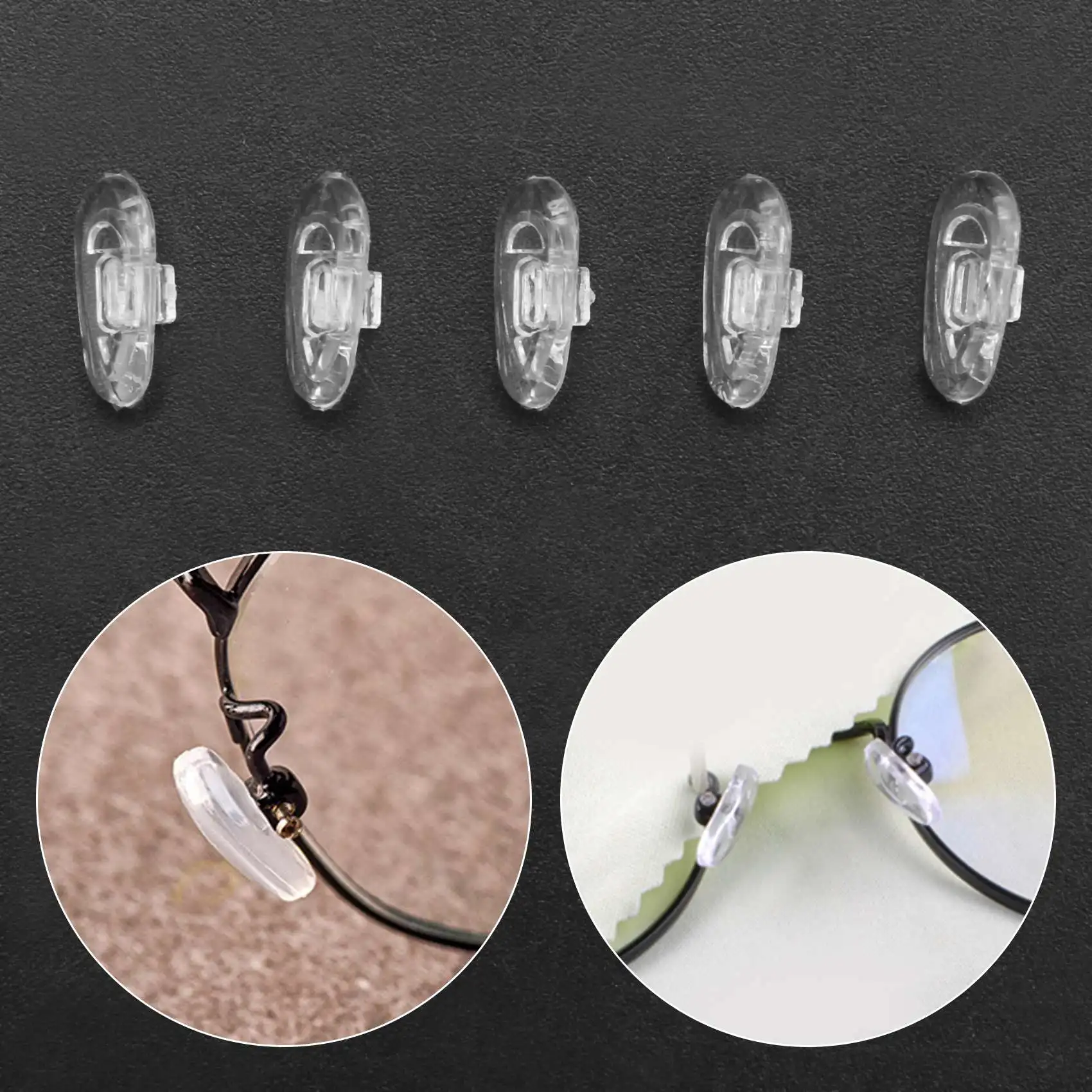Hot kf-25 Pairs Silicone Eyeglass Nose Pads Oval Push On