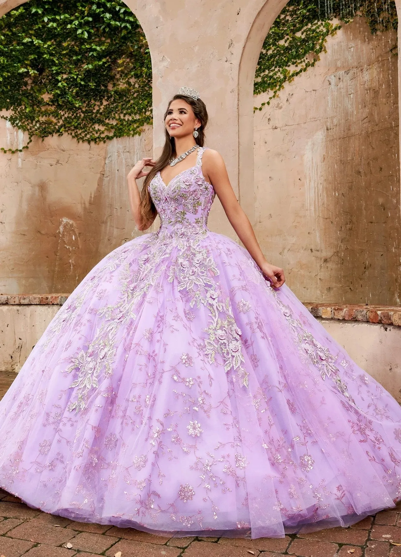 Lilás Charro Quinceanera Vestidos de Baile Querida Tule Apliques Puffy Mexican Sweet 16 Vestidos 15 Anos