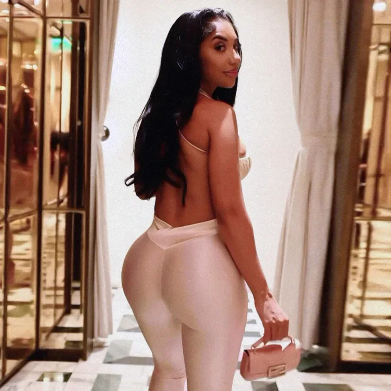 Shestyle Backless Sleeveless Jumpsuits for Women Chest Wrapping V Neck Cross Panelled Bodycon Work Out Fitness Outfits Summer