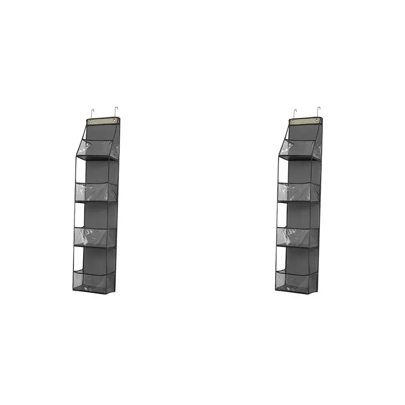 ABUI-2X Multifunctional Hanging Bag Can Be Hung Behind The Door Multilayer Storage Sundries Sorting Storage Hanging Bag Gray