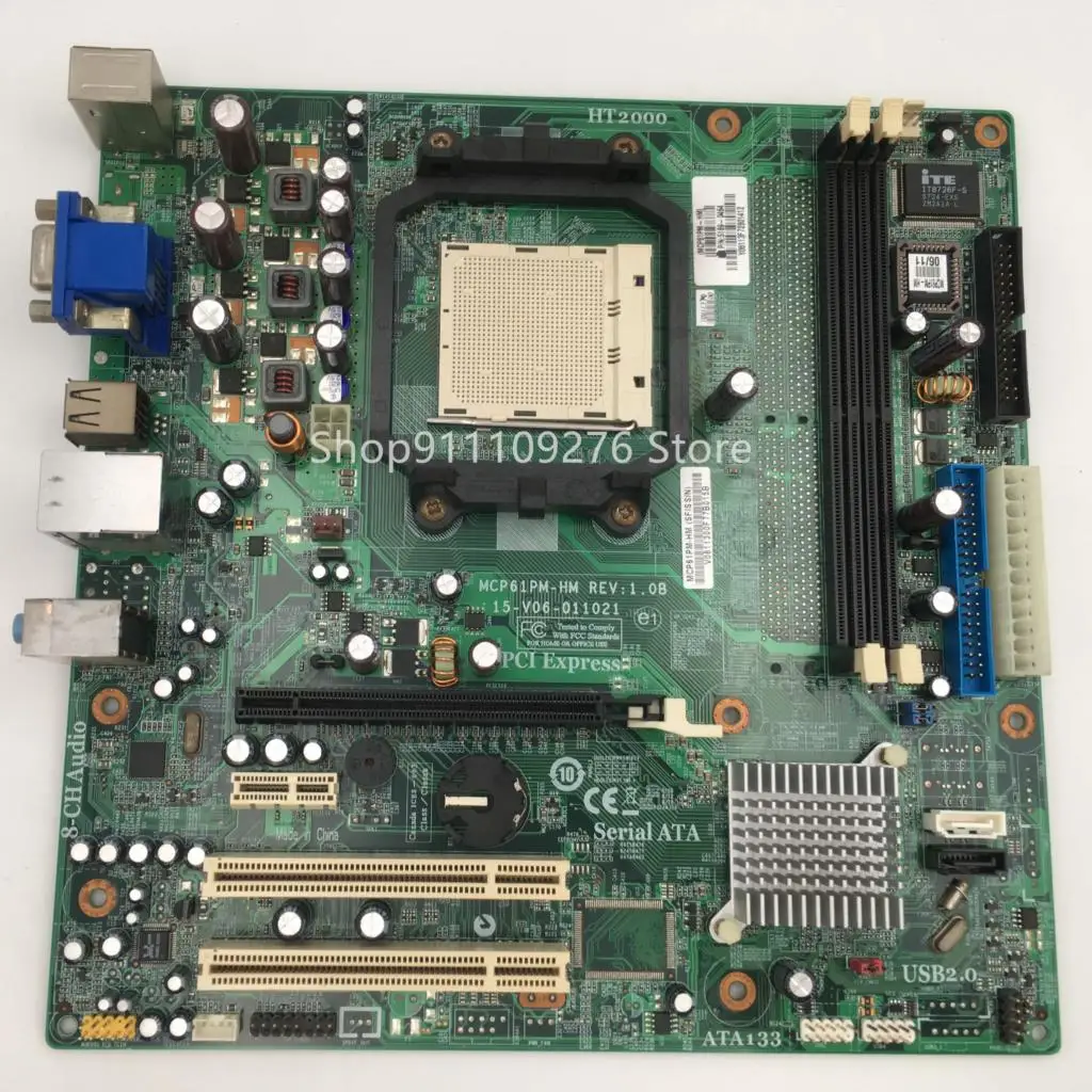 Original Disassemble Desktop Motherboard for HP MCP61PM-HM  15-V06-011021 C61 AM2 DDR2