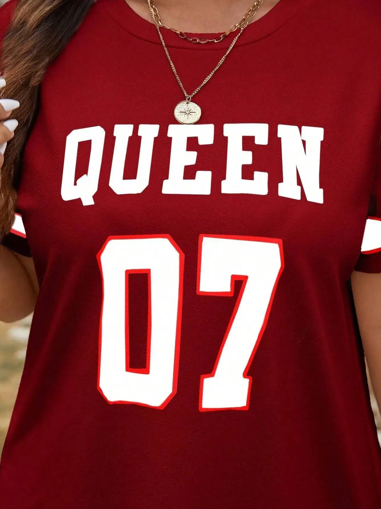 Plus Size Damen Sommermusik Festival Muster Sportlich Lässig Briefdruck Modisch 07 Bedrucktes loses T-Shirt Minikleid 1OH6