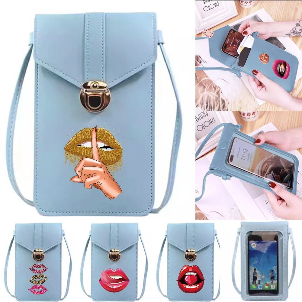 

Phone Pack Mouth Printing Series Higher Quality Simple Portable Fashion Women's Blue New Multifunctional Messenger Bag