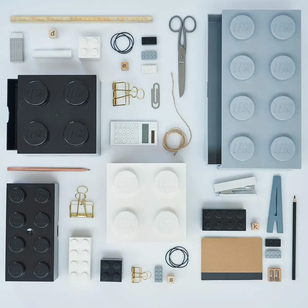 مجموعات أدراج LDesk باللون الرمادي والأسود والأبيض