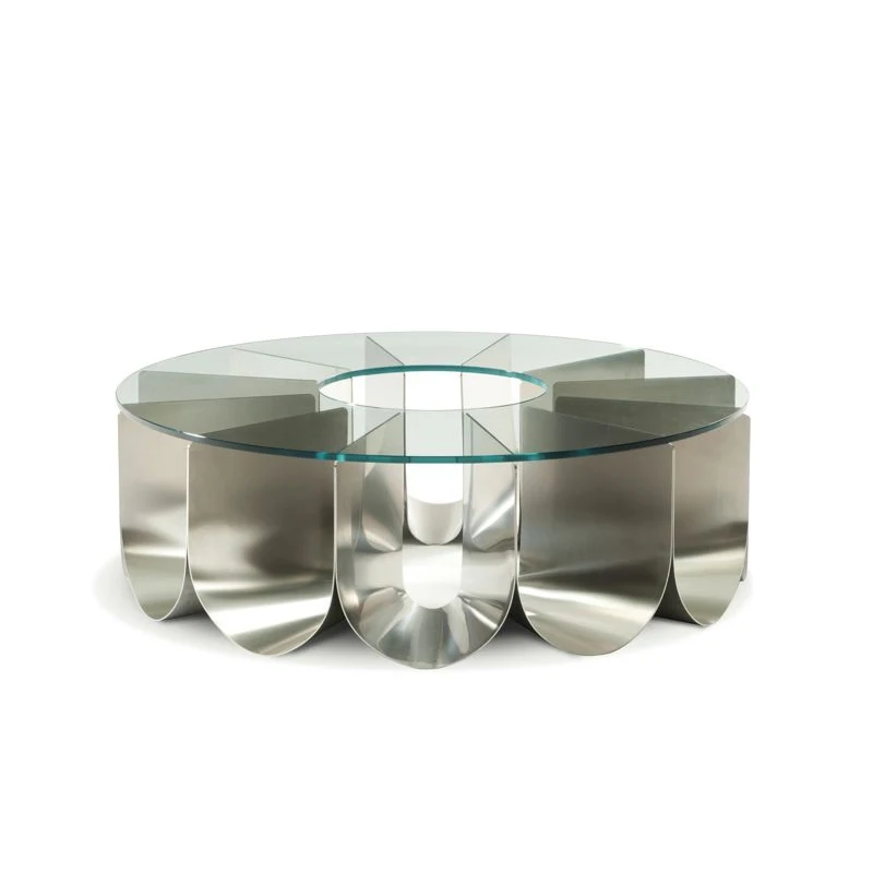 Nordic creative modern designer wave metal coffee table online celebrity ins tooling exhibition hall coffee table