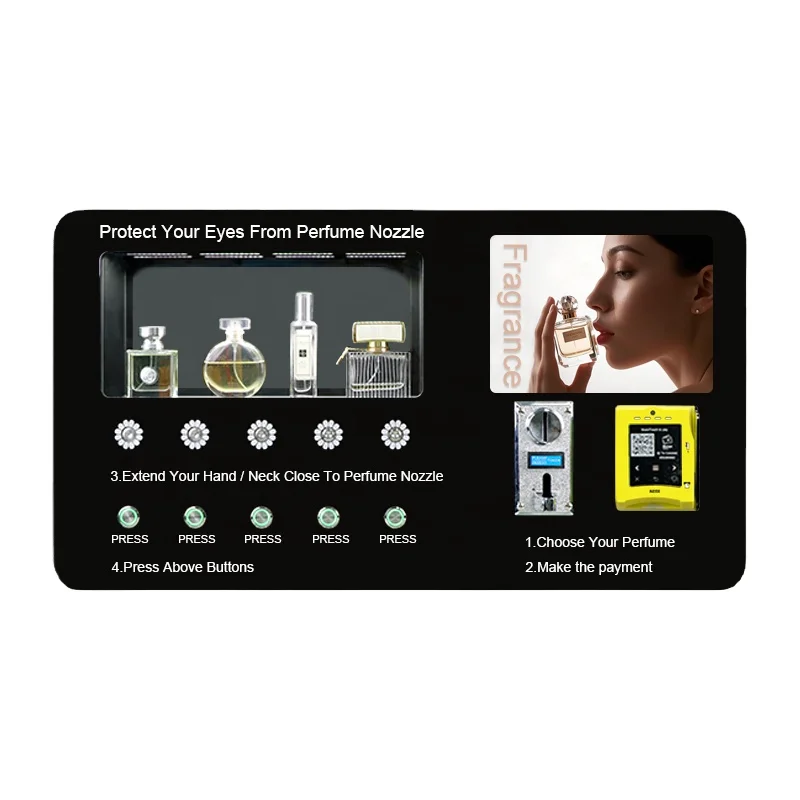 Automated Perfume Sprayer Vending Machine with Credit Card Payment DIY Refillable Fragrance Dispenser