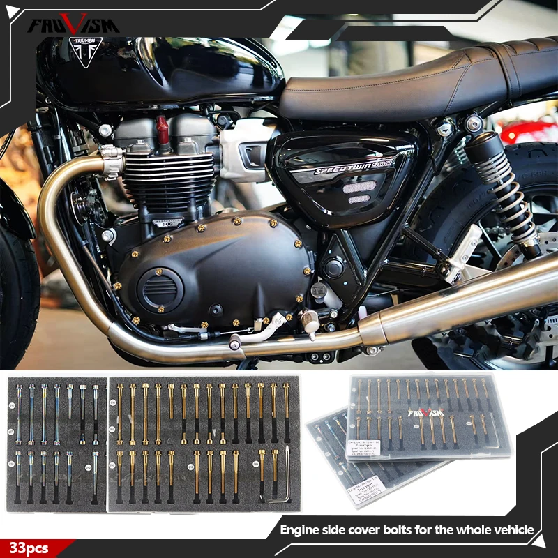 Torx M6 Hex Bolt Kit for Triumph Speed ​​Twin 900 Engine Hood 2019-2025 Models With Screw Caps And Fasteners.Engine Bolt Cover