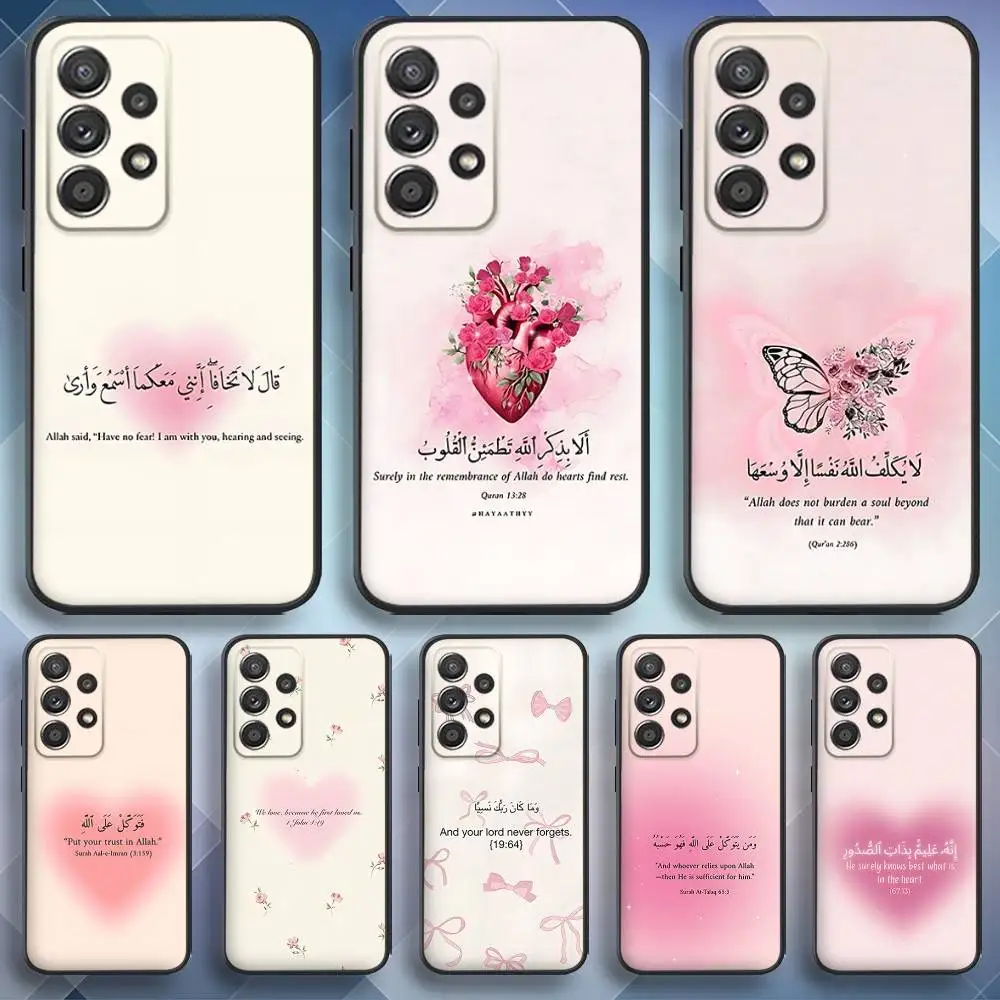 

Islamic Lyrics Quotes Phone Case For Samsung S 25,24,23,22,30,21,10,9,Ultra,Plus,Lite,FE,4,5 G Soft Black Case
