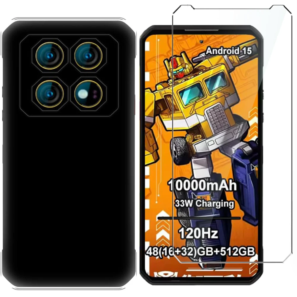 2-in-1 Glass+Silicone Cover For Oukitel WP60 Case Tempered Glass Screen Protector For Oukitel WP60