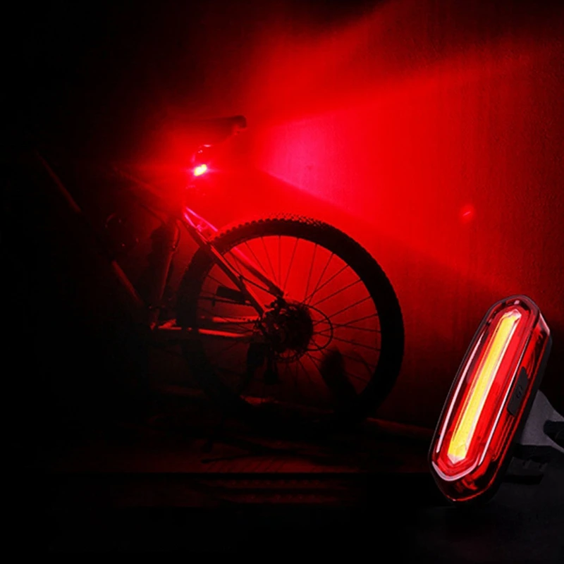 2X USB Rechargeable Bike Tail Light LED Warning Bicycle Rear Light IPX6 Waterproof For Helmet