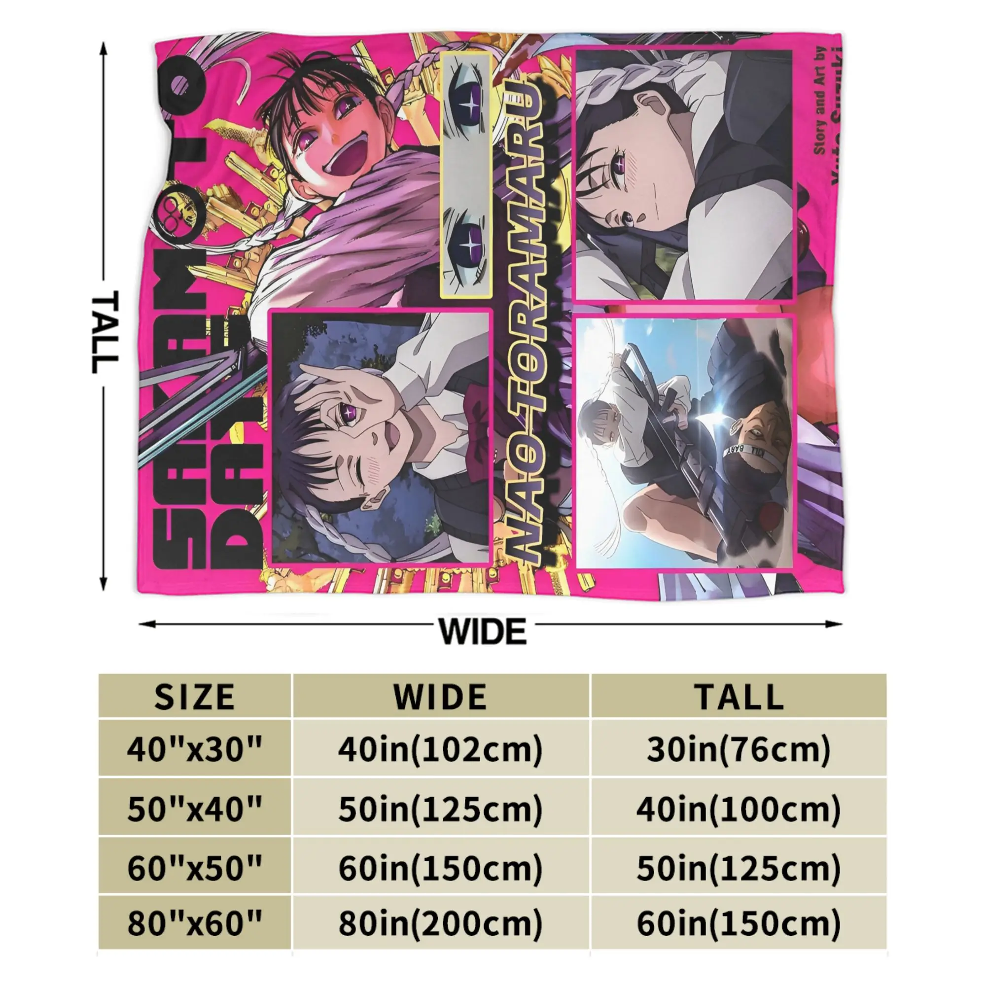 ساكاموتو أيام انمي ياباني بطانية دافئة مريحة رقيق رمي البطانيات للأريكة 50x60 بوصة أحجام متعددة لحاف #5