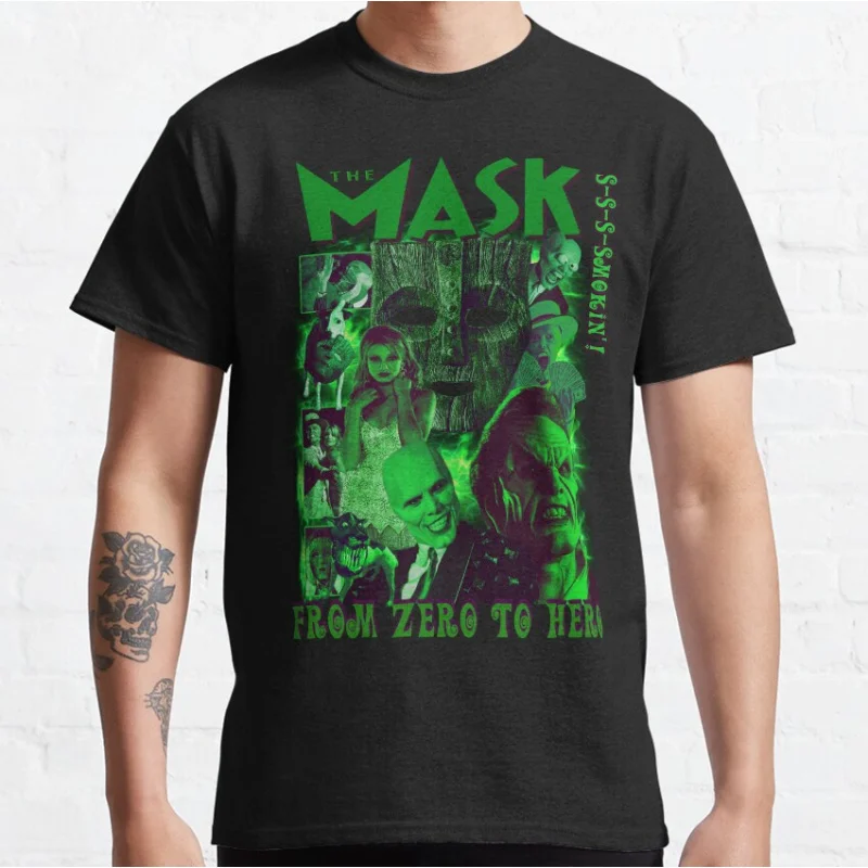 

S-S-S-Smokin'! Funny Comedy The MASK Movie Jim Carrey 1994 Vintage Retro 90s film Graphic clothes All size Tops S-6XL