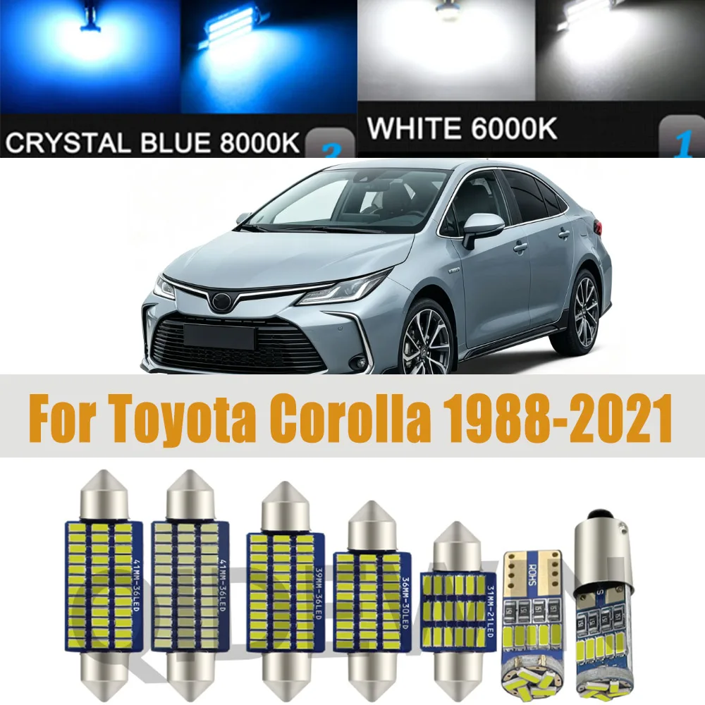 Luz LED para o interior do carro, para Toyota Corolla, modelos de 1988 a 2014, 2015, 2016, 2017, 2018, 2019, 2020 e 2021. Acessórios, lâmpada para a p