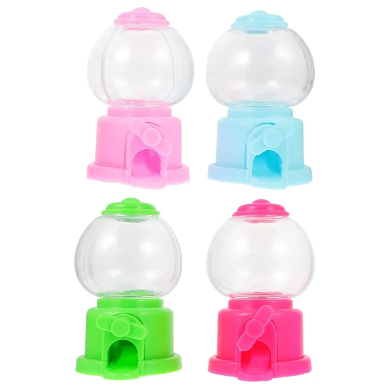 Gumball Machine, 3.7 Inch Mini Candy Dispenser Gumball Machines for Kids Party Gifts (4 Pack)