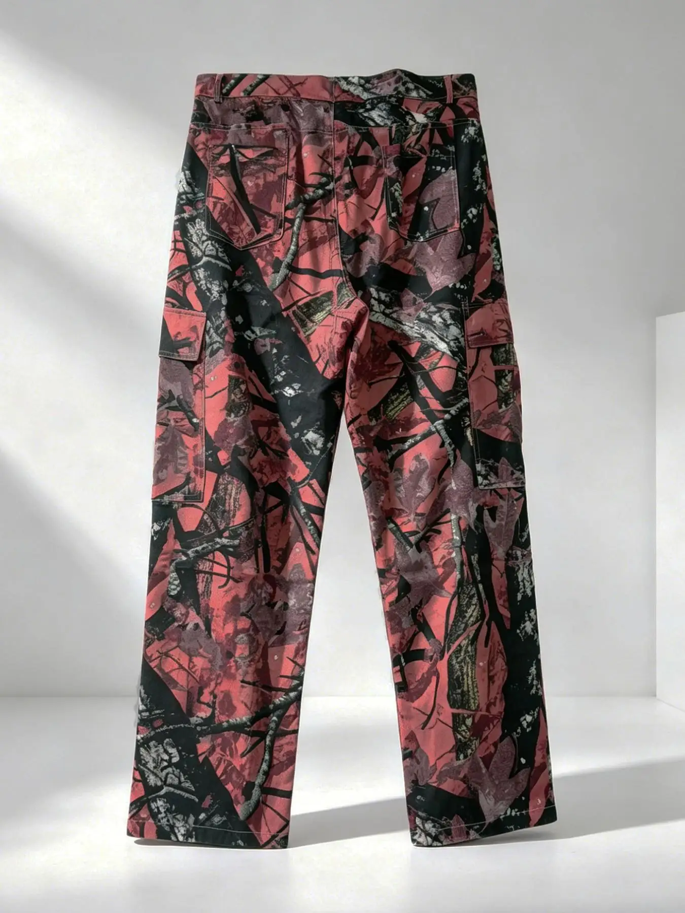 Men's Camo Straight Leg Loose Work Jeans Fashion Comfortable Long Pants All Season Versatile Ideal Gift for Husband Boyfriend