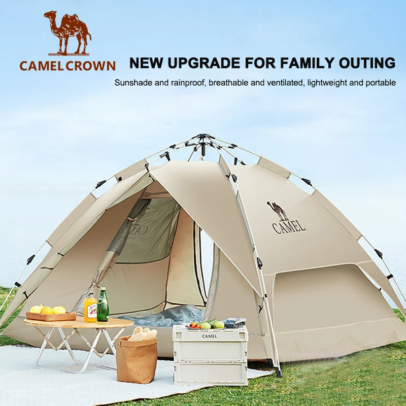 GOLDEN CAMEL 4 Person Camping Tents Travel Outdoor One-touch Tent Sun Protection Automatic Beach Tent Camping Equipment 텐트