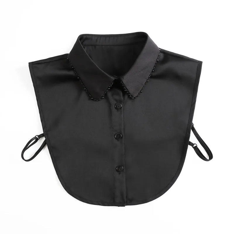 Formal Fake Collar for Mens and Womens Beads Decoration  Spring and Autumn Sweater Half Shirt Detachable Bottoming Fake Collars