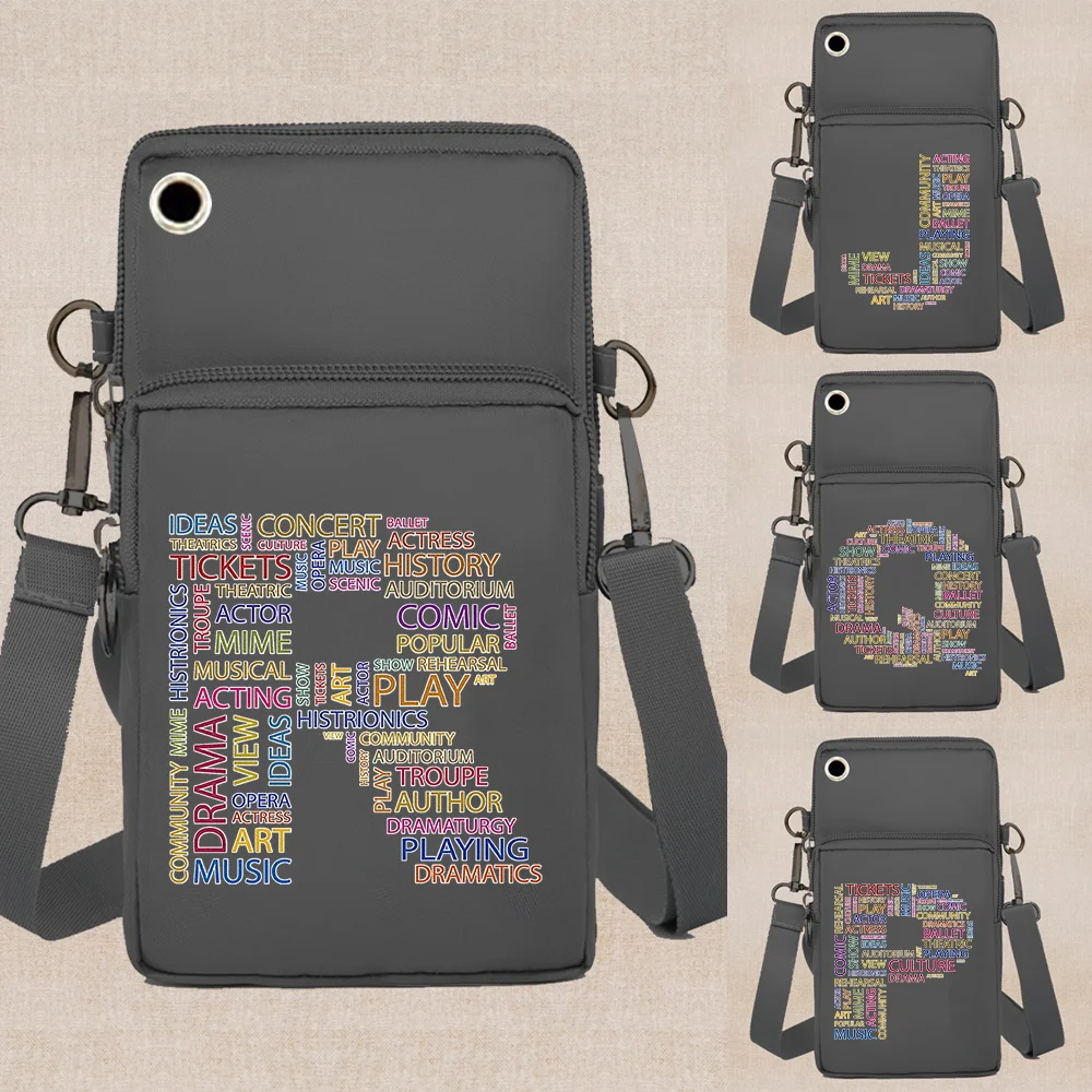 Mobile Phone Bag Arm Pack Shoulder Bags Apple/Huawei/Samsung Universal Cell Phone Packet Waterproof Organizer Text Letter Series
