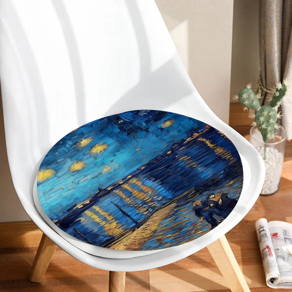 Great Painter Vincent Van Gogh Four Seasons Stool Pad Patio Home Kitchen Office Chair Seat Pads Sofa Seat 40x40cm Cushion Pads