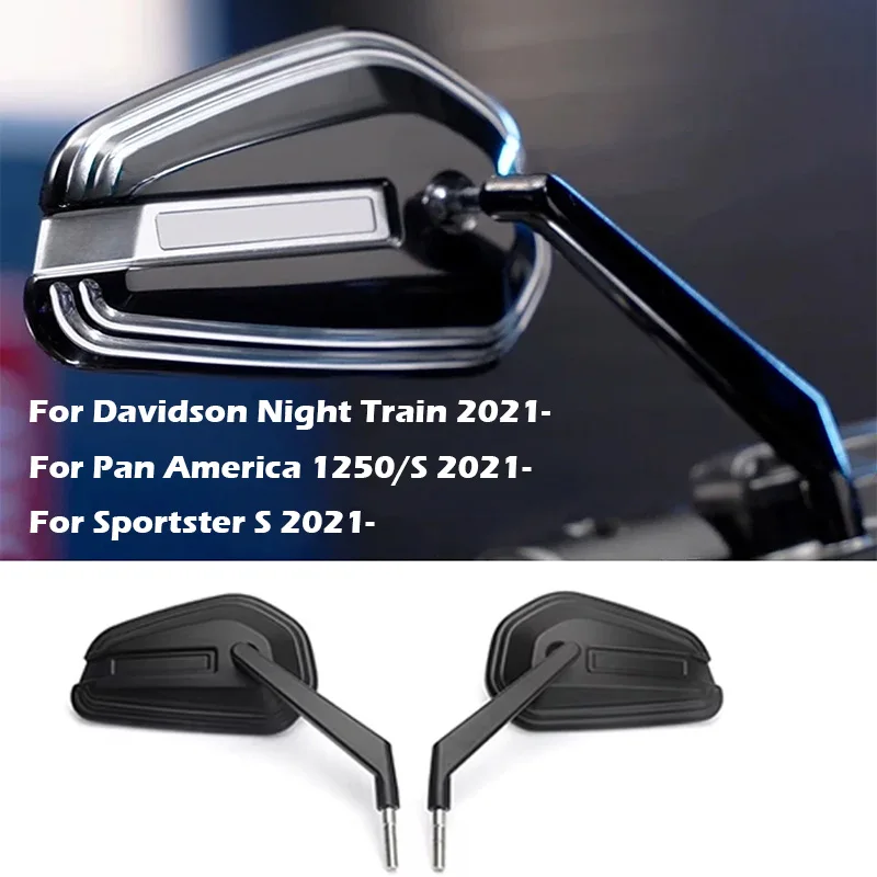 

New Motorcycle Rearview Mirrors For Pan America 1250 S PA1250S Night Train For Sportster S RH1250S Black Silver Side Mirror