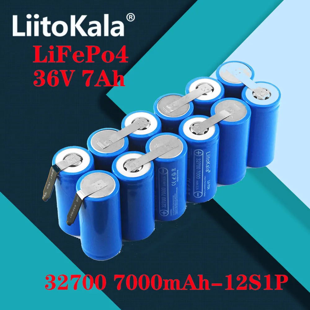 

LiitoKala 36V 7Ah 14ah 21ah 32700 7000mAh lii-70A LiFePO4 Battery 35A Continuous Discharge Maximum 55A High power battery DIY