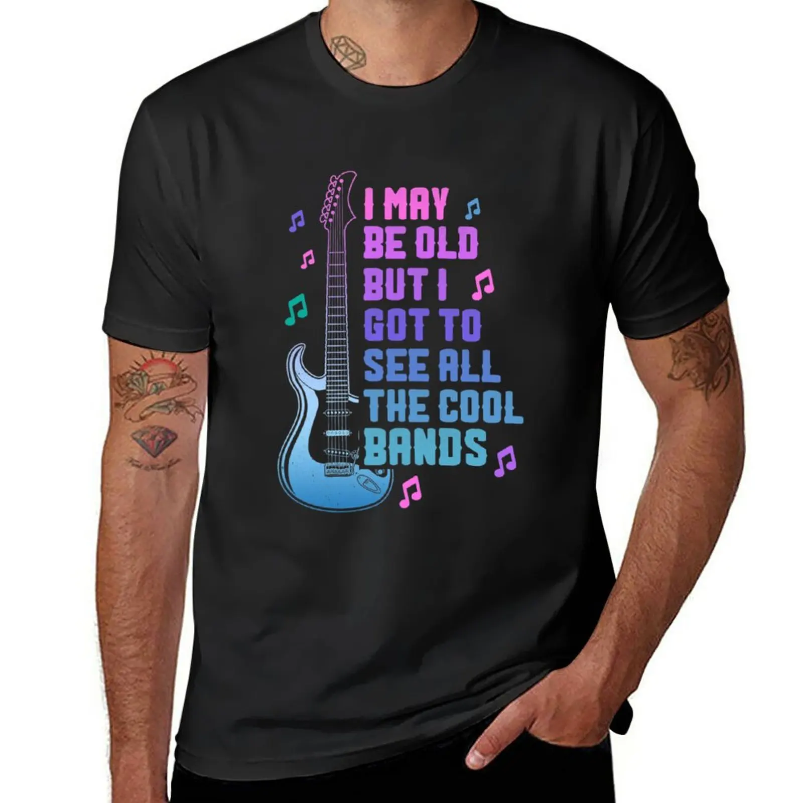 

New May Be Old But I Got To See All The Cool Bands Guitarist T-Shirt vintage t shirt mens graphic t-shirts anime