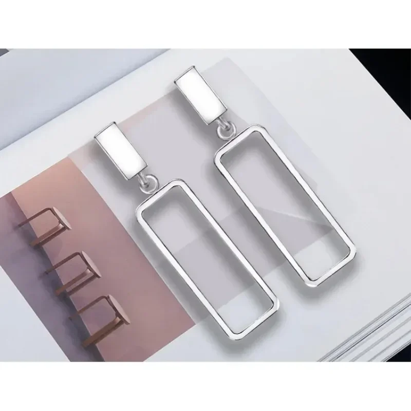 

Серьги-гвоздики из серебряной иглы S925 с геометрическим титановой сталью, женские и простые серьги-гвоздики, серьги-гвоздики в стиле ретро