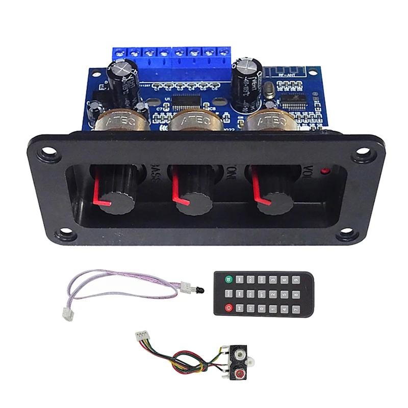 AYHF-BT5.0 2.1 Channel Digital Amplifier Board+AUX Cable+Remote Control 2X25W+50W Subwoofer Class D Amplifier Board DC12-20V