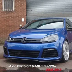 For Volkswagen Golf 6 MK6 R R20 2008-2013 Glossy Black ABS Car Front Bumper Splitter Lip Diffuser Body Kit Spoiler Guard Tuning