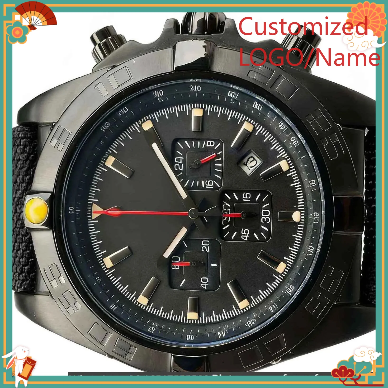 DONG Store 45mm Men's Quartz Movement 904l Stainless Steel  Luxury Watches-b Customized Watch view 6