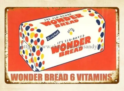 metal wall art plates wonder bread vitamins old ads metal tin sign