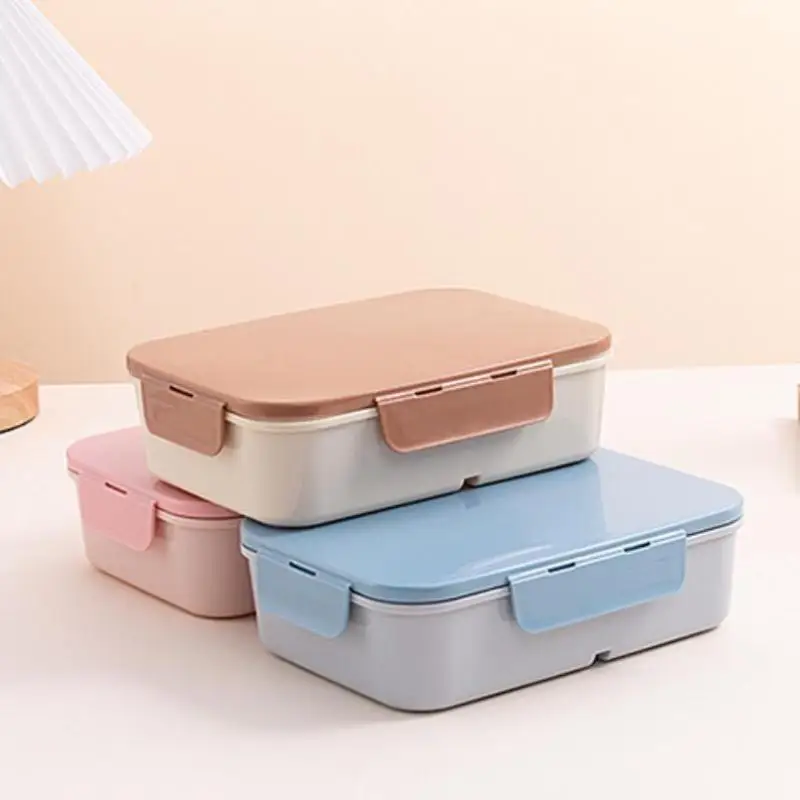 【HG】1200ml Flip-Top Lunch Box,Portable, Leakproof & Waterproof Design For Outdoor Use, Travel, College, And Office Workers