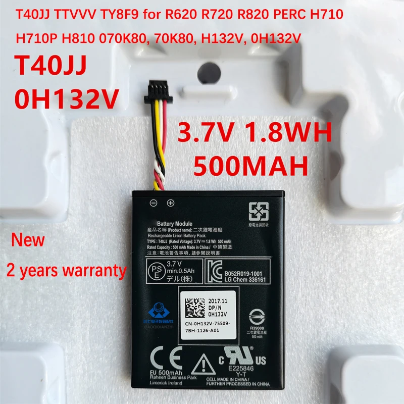 

New T40JJ Battery For R620 R720 R820 R920 R830 R320 PERC H710 H710P H810 070K80 70K80 H132V 0H132V RAID SAS TTVVV TY8F9 In Stock