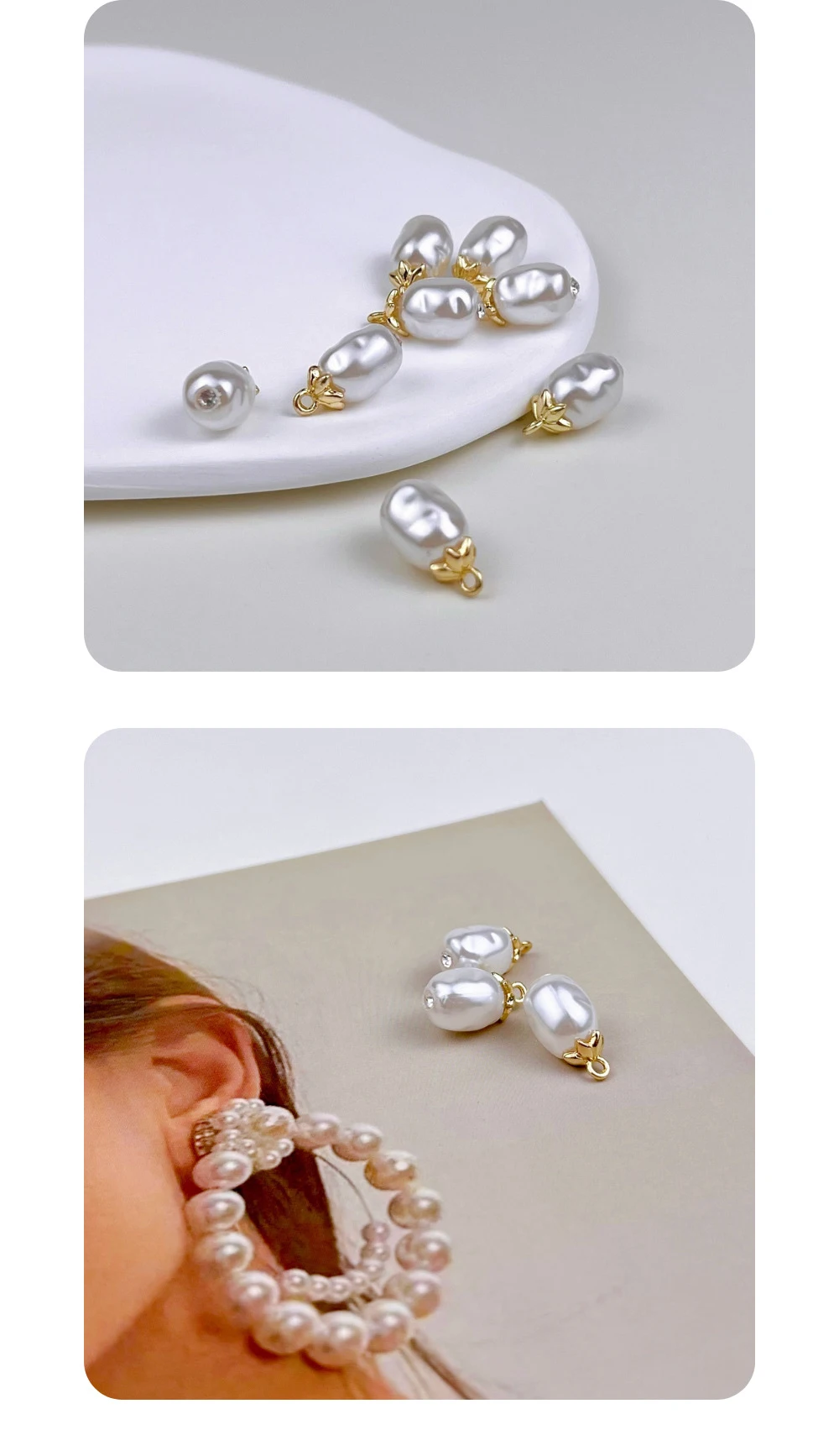 10 stücke Perle Knopf Mode Nähen Kleidung Tasche DIY Handwerk Hochwertige Künstliche Perle Metall Dekorative Knopf Zubehör – Detail 10