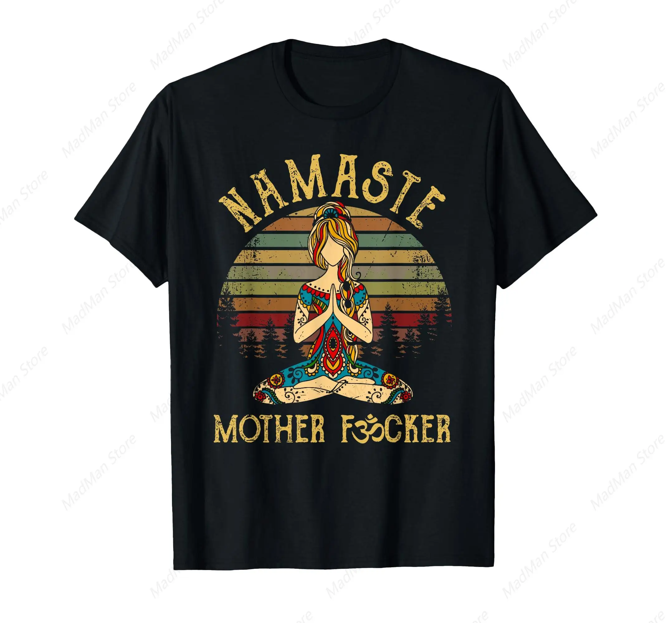 Funny Yoga Humor Meditation Gift Vintage Namaste Mother T-Shirt