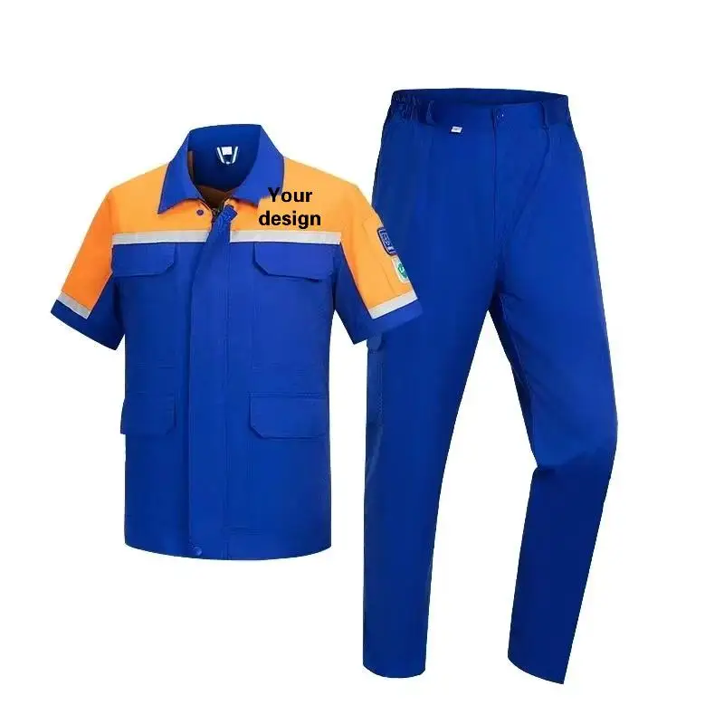 Summer Men's Workshop Workwear Uniform Personalized Print Logo Jacket Workers' Construction Welding Suit Protective Clothing