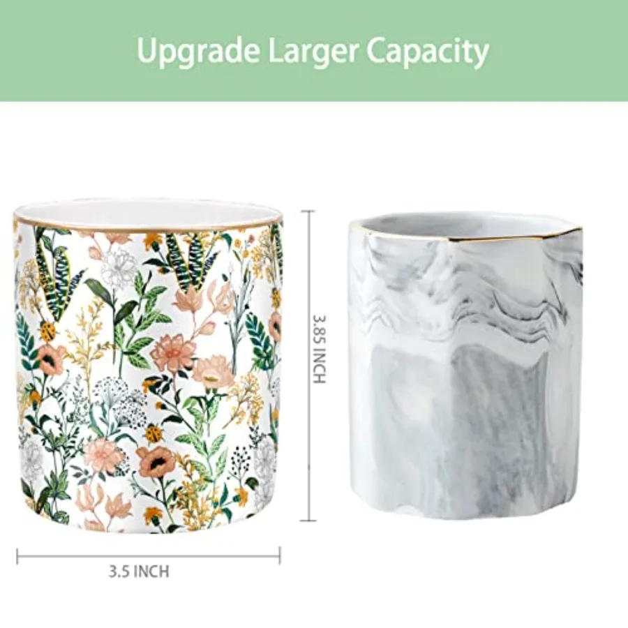 Large Capacity Colored Pen Holder for Desk, Ceramic Pencil Holder Pen Cup Marker Holder Makeup Brush Holders, Desk Accessories