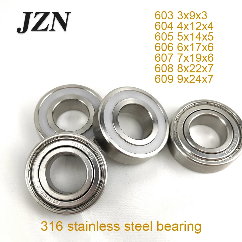 Acid and Alkali Resistant 316 Stainless Steel Bearing 603 604 605 606 607 608 609 2RS ZZ Corrosion Resistance