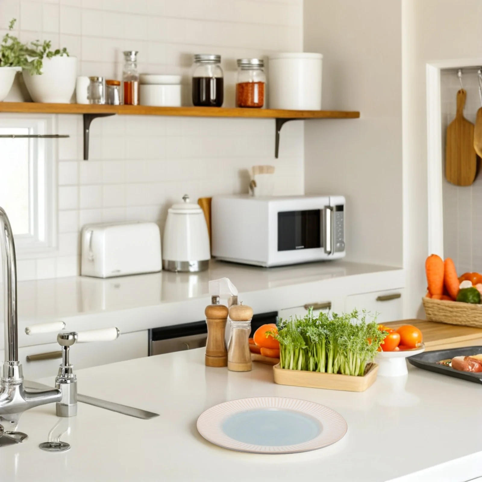 

Minimalist Ceramic Serving Plate Round Embossed Design for Food Photography Catering Party Dried Fruit Snack Display Kitchen