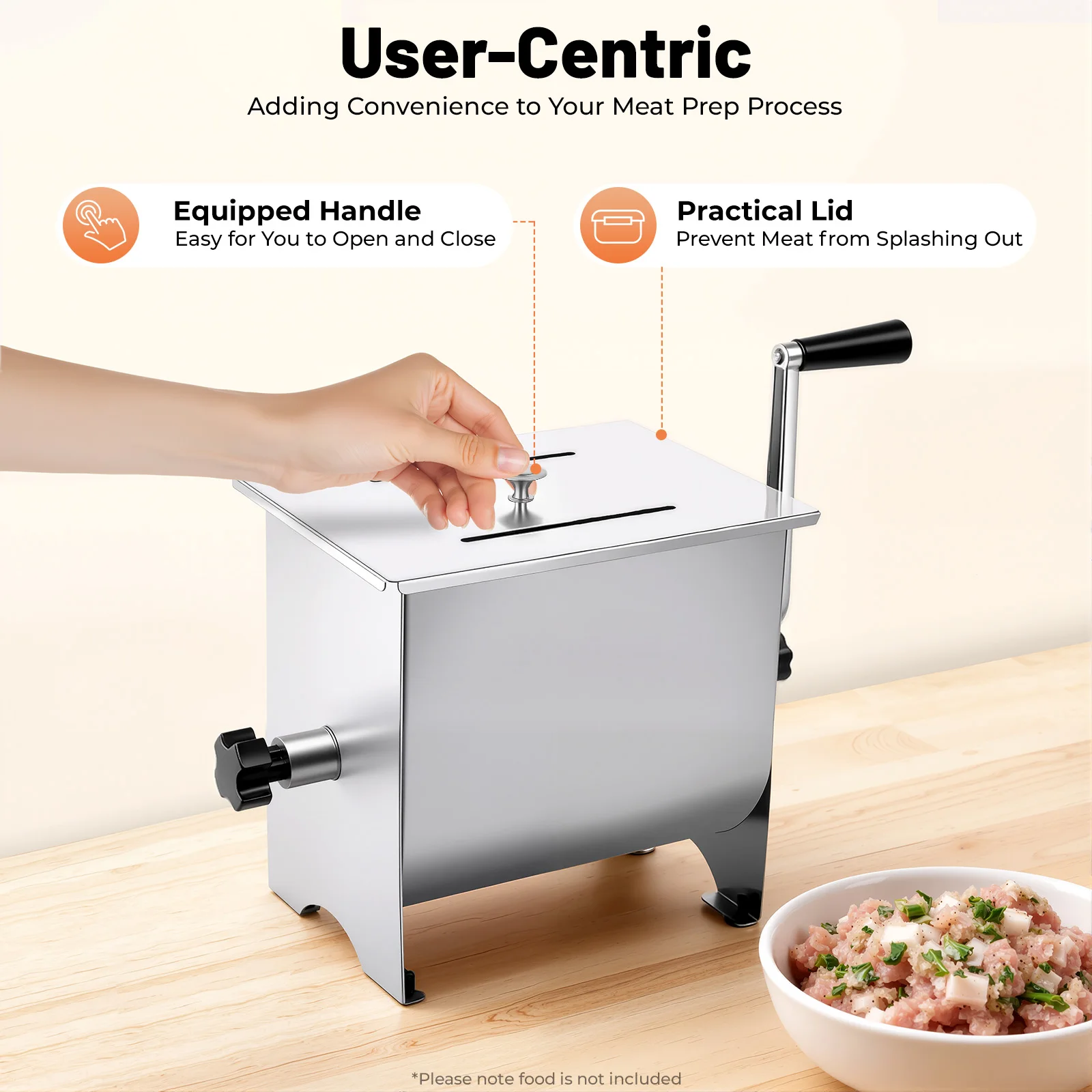 

Meat Mixer Stainless Steel Meat Mixer 20LB Stainless Steel Meat Mixer