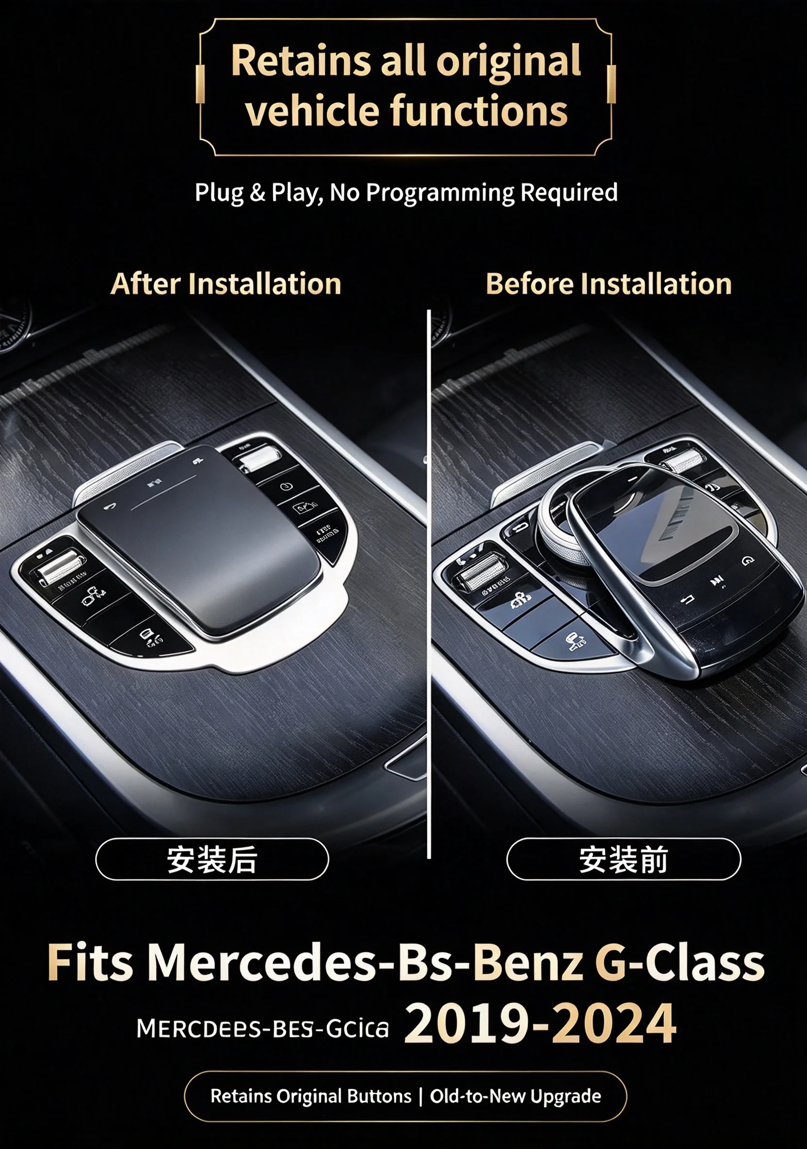 NEW Upgrade For Mercedes-Benz G-Class W464 (G350 G400 G500 G63) Old To New W465 Upgrade Center Console Touchpad Controller Mouse