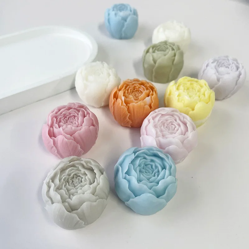 Flower Silicone Molds 3D Rose Peony Chocolate Cake Baking Mold Handmade Candle Soap Gypsum Resin Handicraft Making Tools