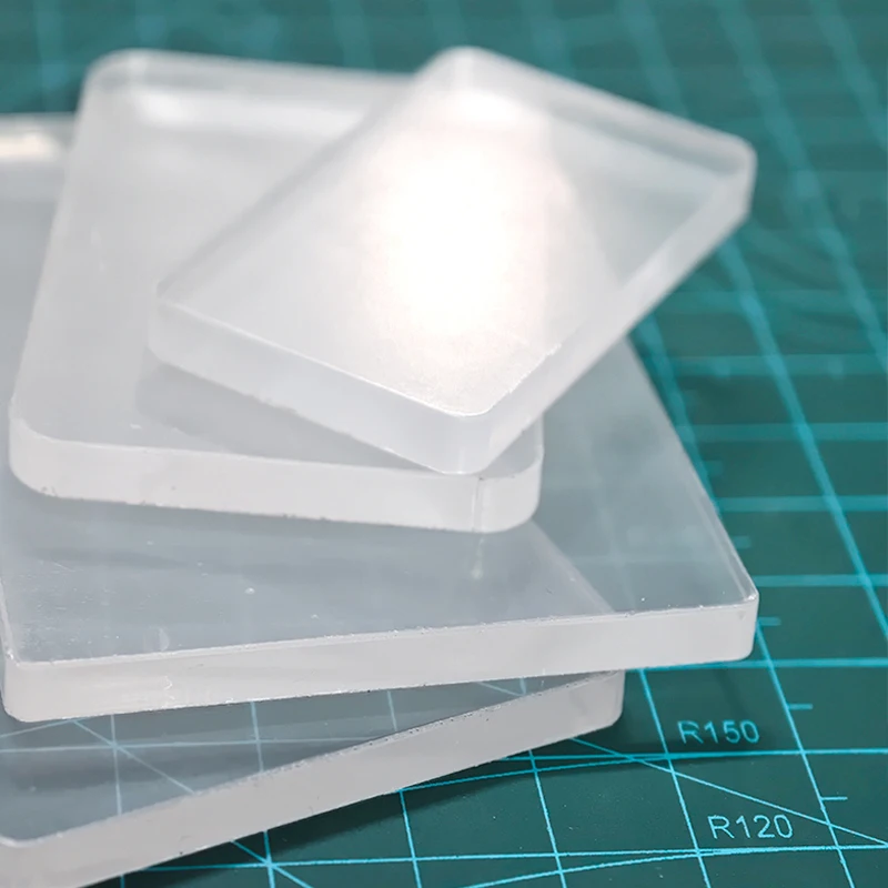 DIY Acrylic NFC Record Fridge Magnet Kit Rectangle 4 Sets Self Adhesive 5mm Thick Blank Craft Tap to Play Refrigerator Magnets