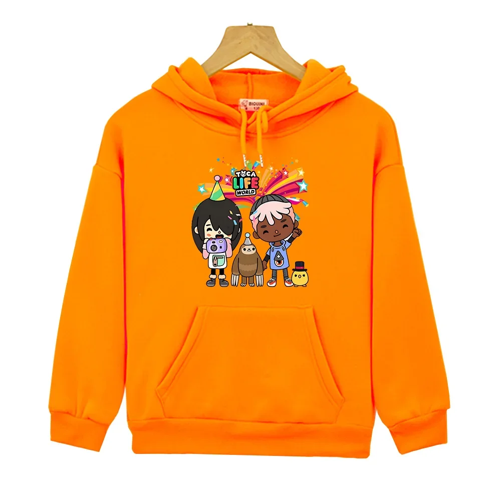 Manga Cartoon Toca Life World Hoodies Casual Boys and Girls Comfortable Sweatshirt Sudadera Children Autumn Winter Warm Clothing image 5