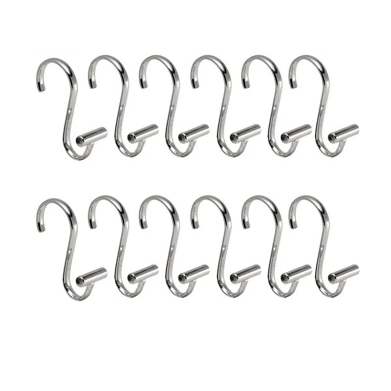 T Shower Curtain Hooks Rings,Brass Decorative Shower Curtain Rings For Bathroom Shower Rod,Shower Hooks Hangers