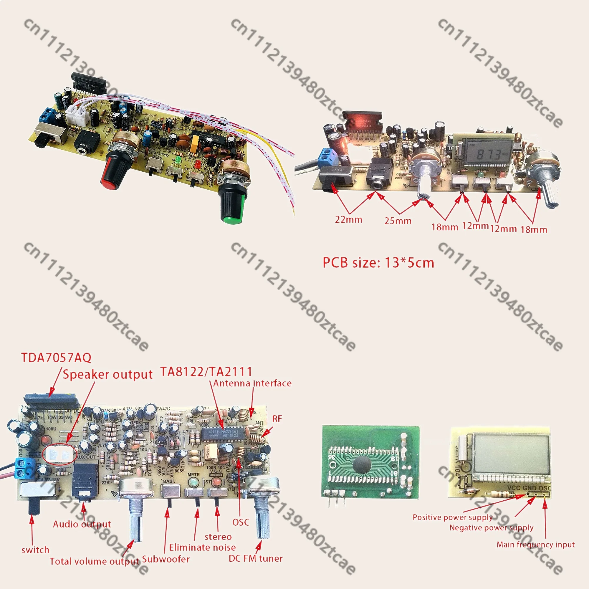 Nvarcher TA8122 TA2111 FM Stereo Radio Board Digital Frequency Modulation Receiver Module