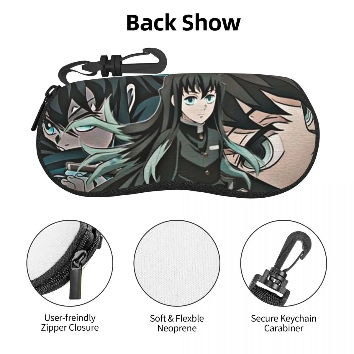 Muichiro Tokito Shell Glasses Case Protector Sunglasses Box Women Men Soft Eyeglass Bag Pouch