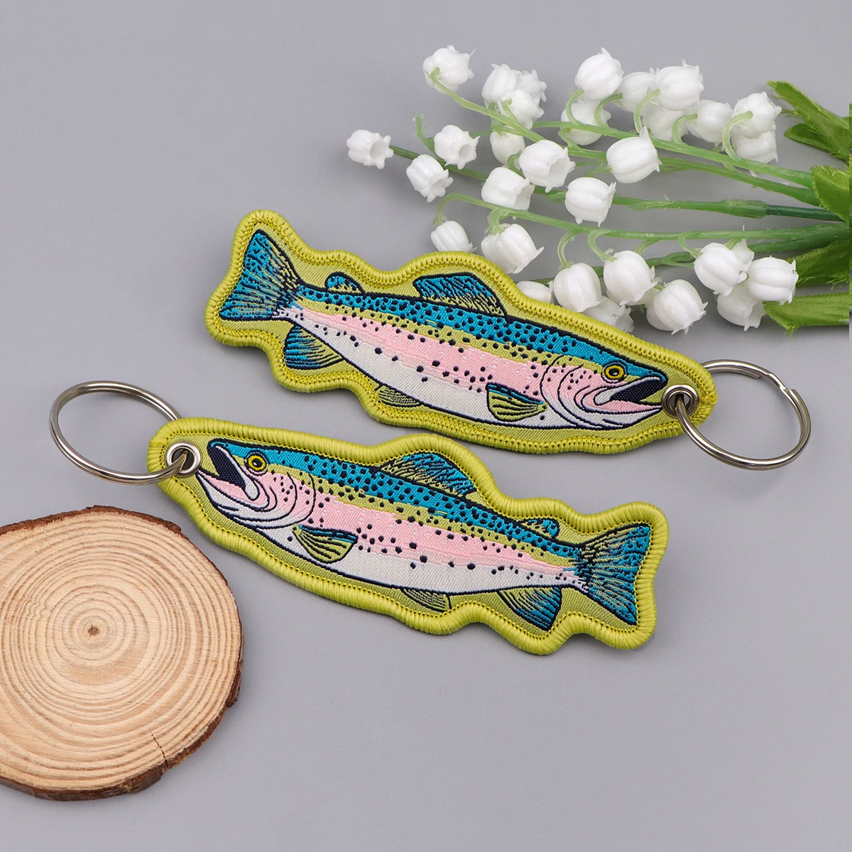 

Embroidered Cute Fish Key Tags Keychain for Car Motorcycles Cartoon Keyring Men Women Holder Fashion Jewelry Accessories 1pc