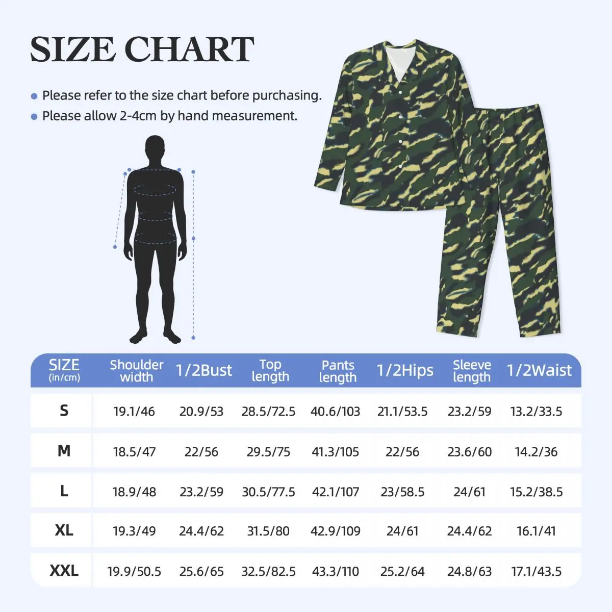 Pyjama Heren Groen Camo Dagelijkse nachtkleding Camouflageprint 2-delige Retro Pyjama Sets Lange mouw Kawaii Oversize Thuispak